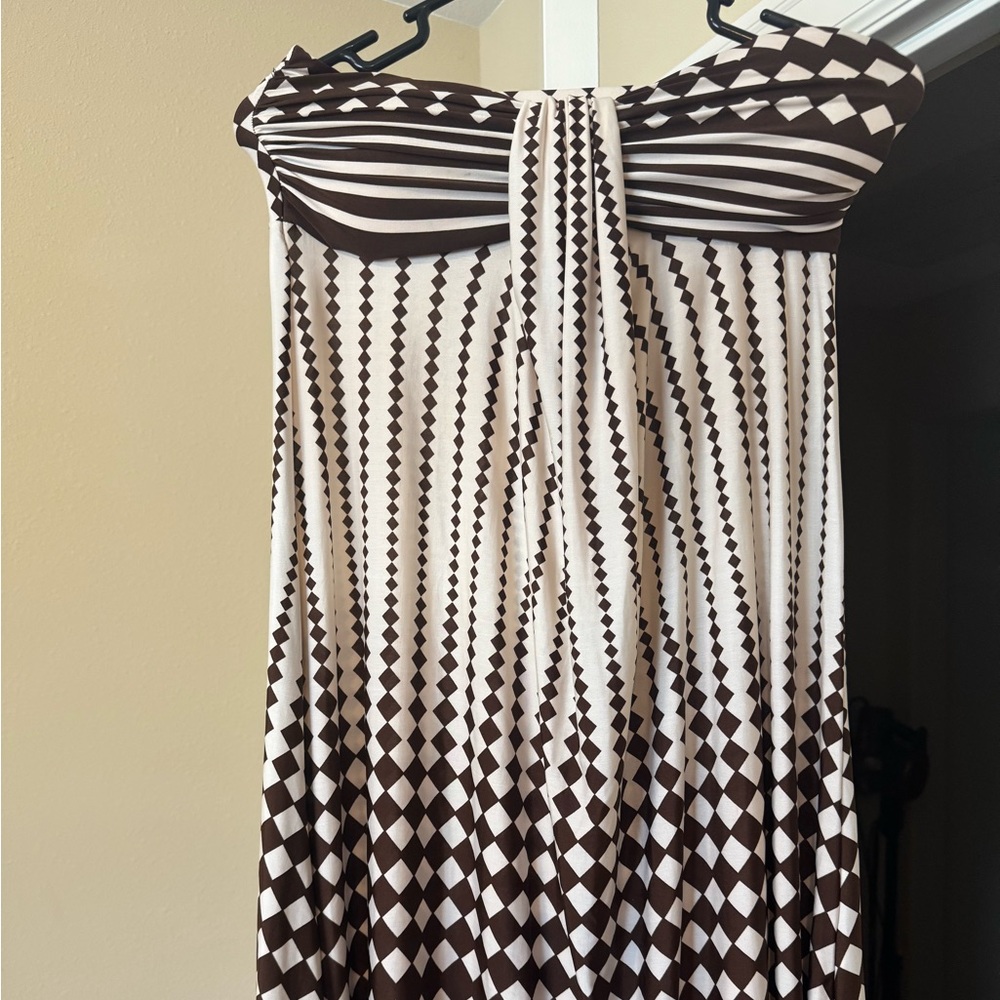 Love Culture Brown and Cream Geometric Dress